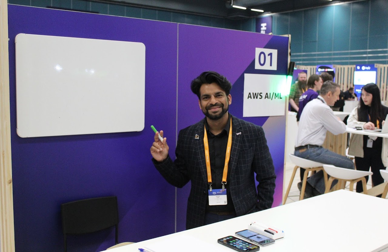 AI/ML booth whiteboard